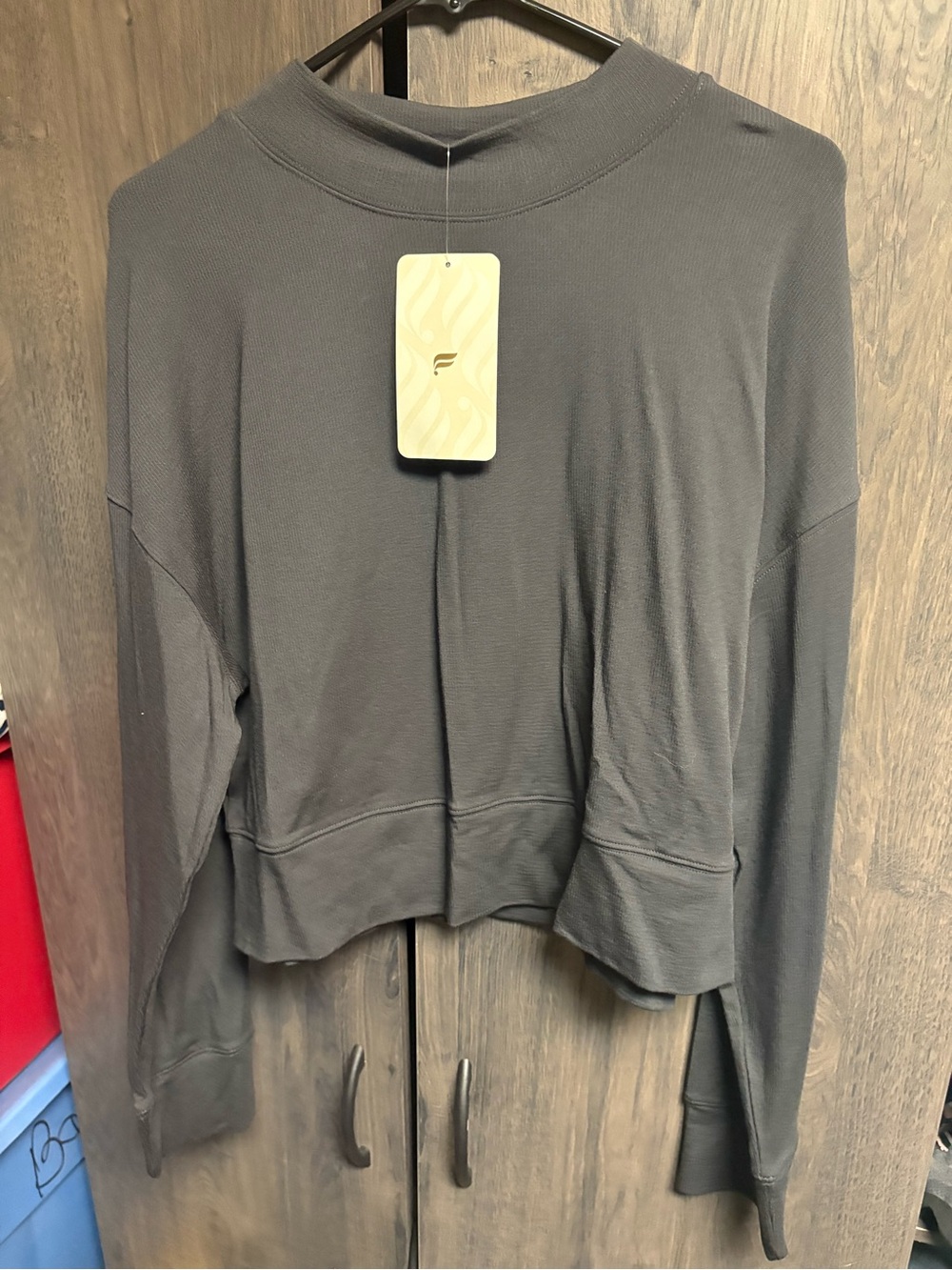 Fabetics Long Sleeve Crewneck Top - Black